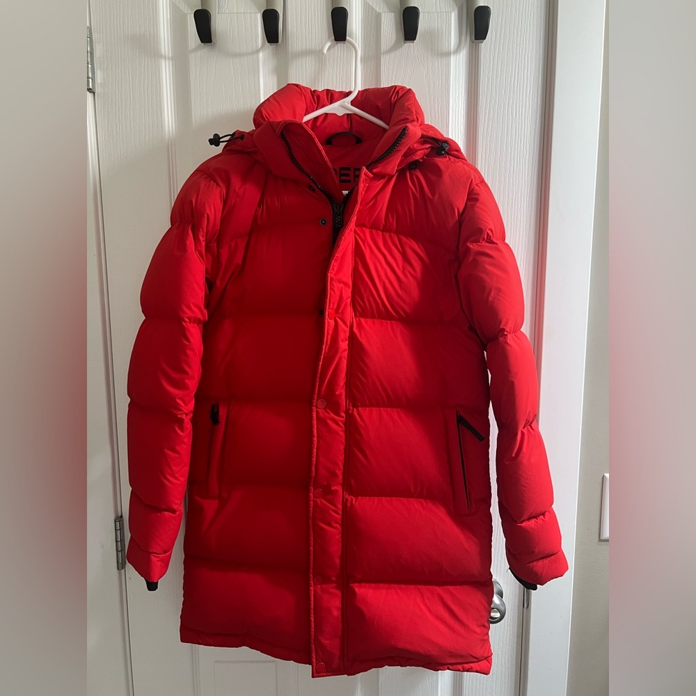 Aritzia Mid Red Puffer Jacket